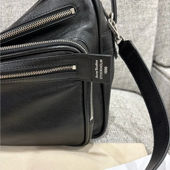Acne Studio Camero Black Leather Camera Shoulder Bag - Picture 6 of 14